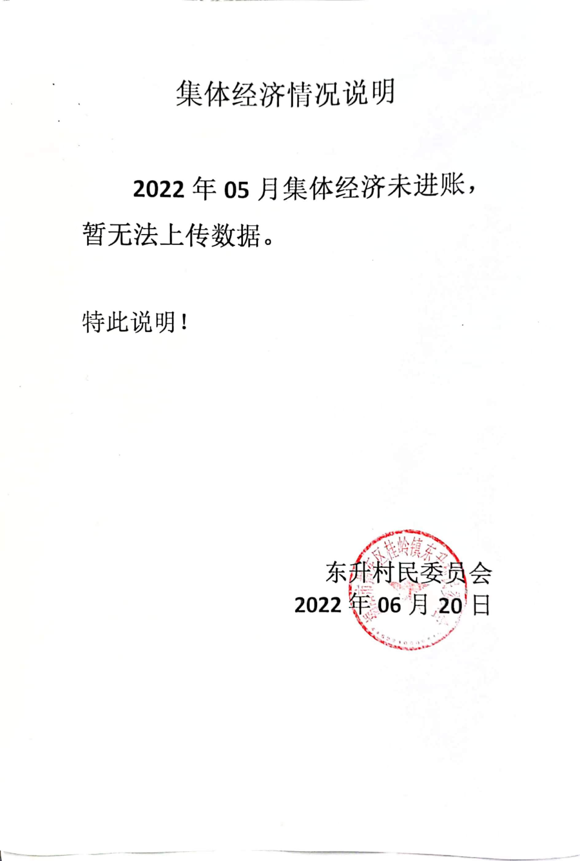 2022年05月集体经济收支情况